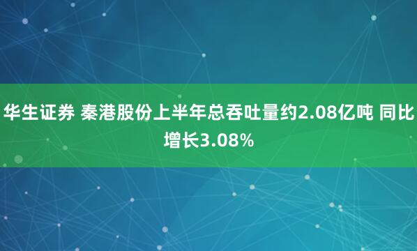 华生证券 秦港股份上半年总吞吐量约2.08亿吨 同比增长3.08%